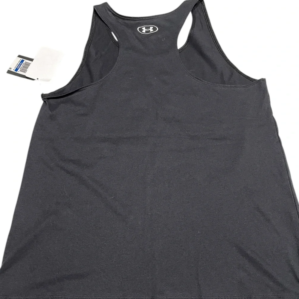 Under Armour Youth XL Black Racerback Tank Top with Bubble‎ Letters